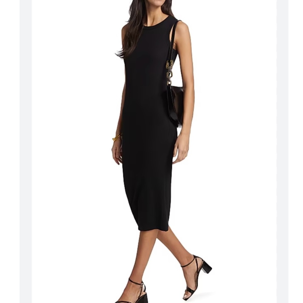L'Agence Womens Black Wool Sheath Dress Mesh Side Detail LBD size 6